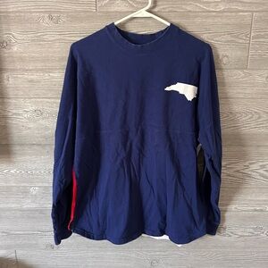 ROYCE North Carolina spirit jersey Long Sleeve Blue Tee Casual size small